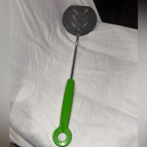 Vintage BBQ Grill‎ Spatula w/ Green Plastic Handle, Chromium Plated 16" 60s 70s